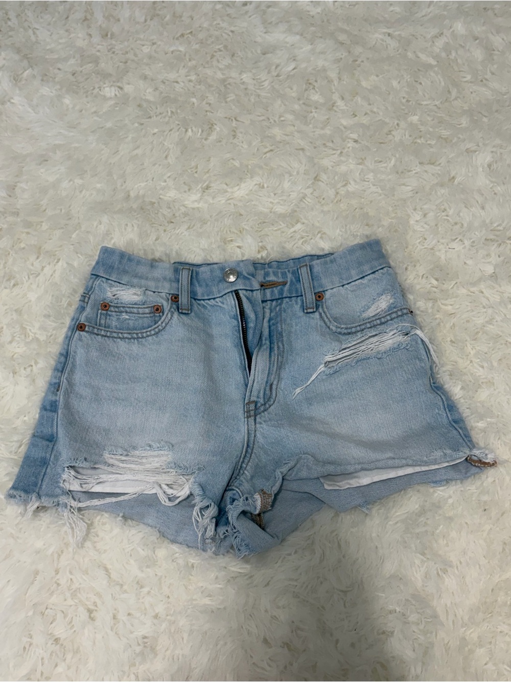 American Eagle Light Blue Distressed Women's Denim Shorts